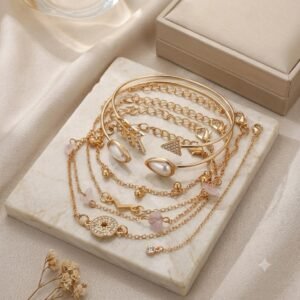 Multilayer Gold Plated Bangle Bracelet