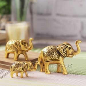 Metal Trunk Up Elephant