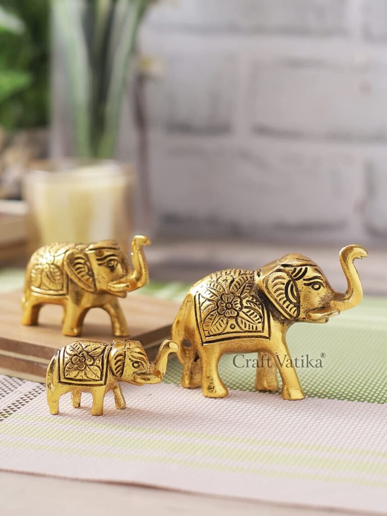 Metal Trunk Up Elephant
